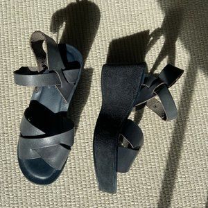 Kork-Ease Navy Wedge Sandals
